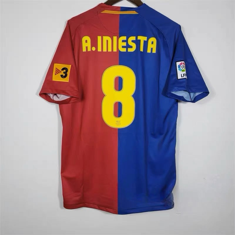 08-09 Barca 10 Messi Eto'o 14 Henry Xavi Iniesta Retro Home/Away Jersey