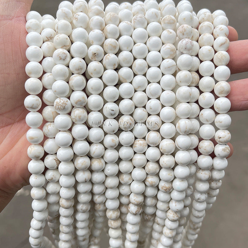 Natural white magnesite round beads turquoise loose beads