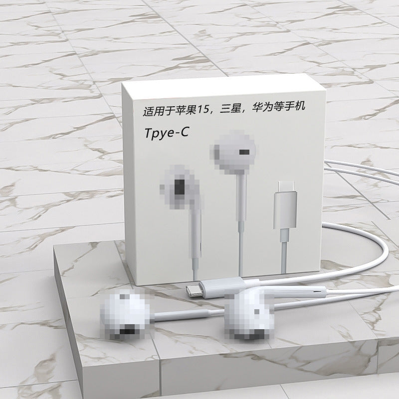 Wired Type-C Earphones for iPhone 15/Huawei