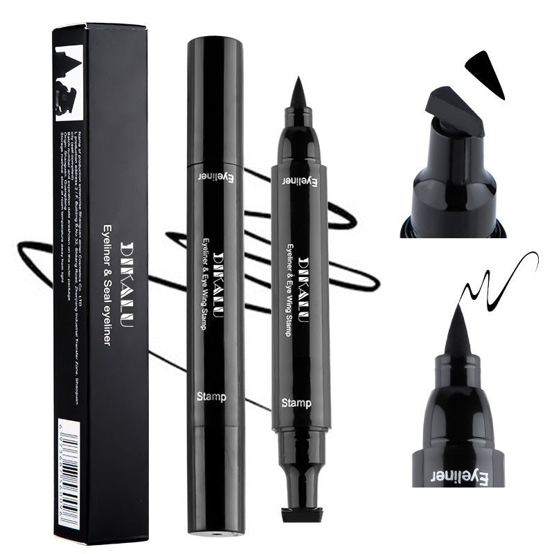 Black Dual-Ended Quick-Dry Star & Triangle Stamp Eyeliner