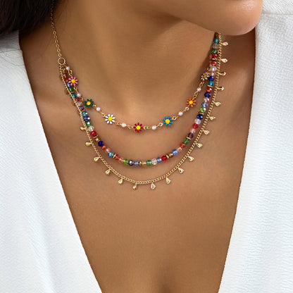 Colored Butterfly Eyes Collarbone Chain Necklace