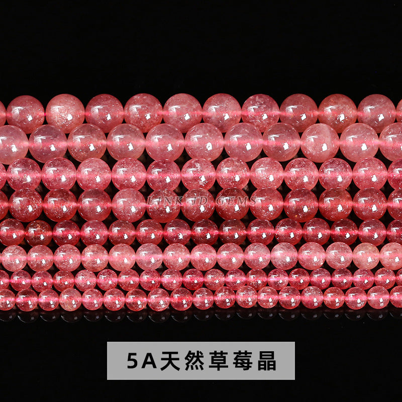 3A natural strawberry crystal round beads loose beads