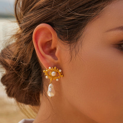 Pendientes de mujer con temperamento de flor de ojo de diablo 