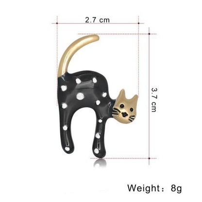 Dripping Polka Dot Cat Brooch