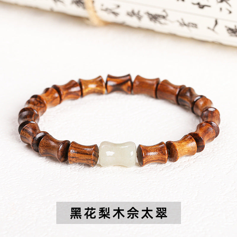 Ebony bamboo bead bracelet wooden