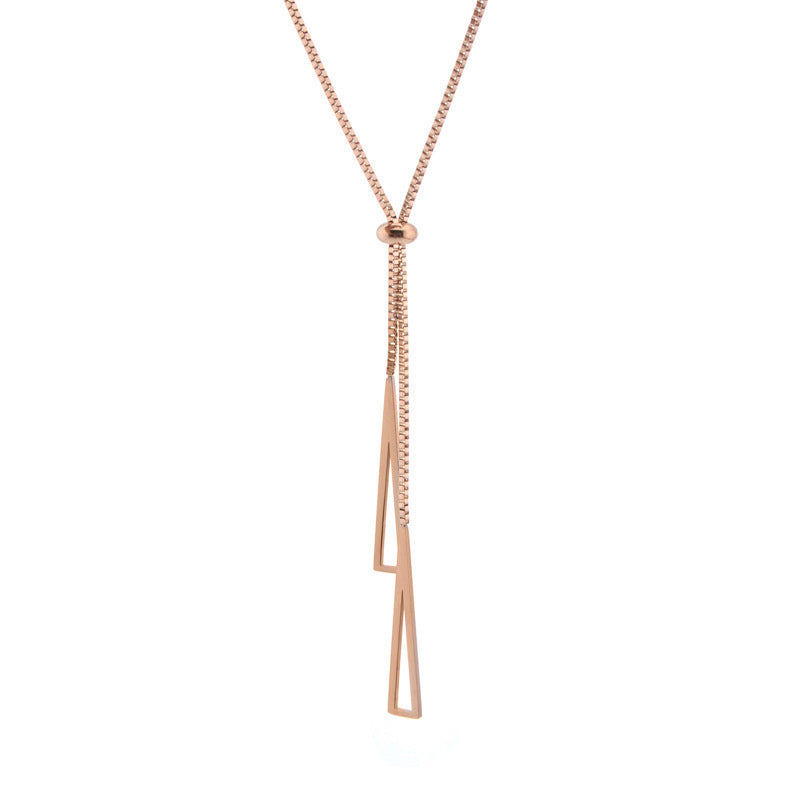 Triangular tassel pull-out necklace