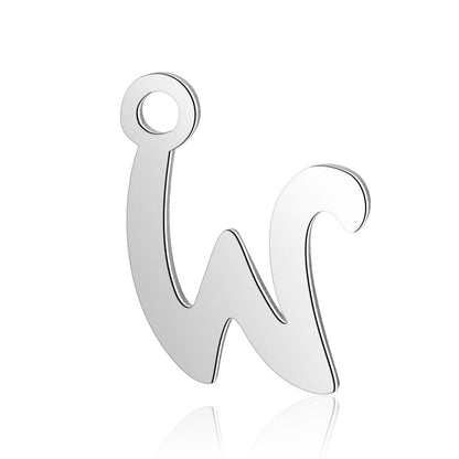 10 pcs/titanium steel full set of 26 English letter pendants