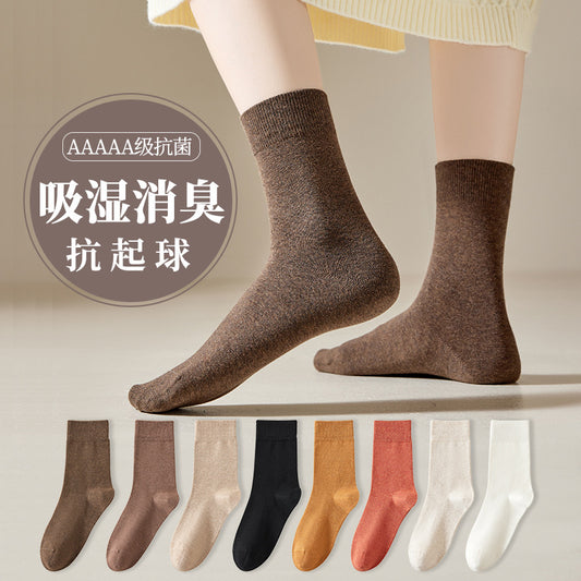 Calcetines de mujer de estilo japonés transpirables de algodón para primavera y verano 