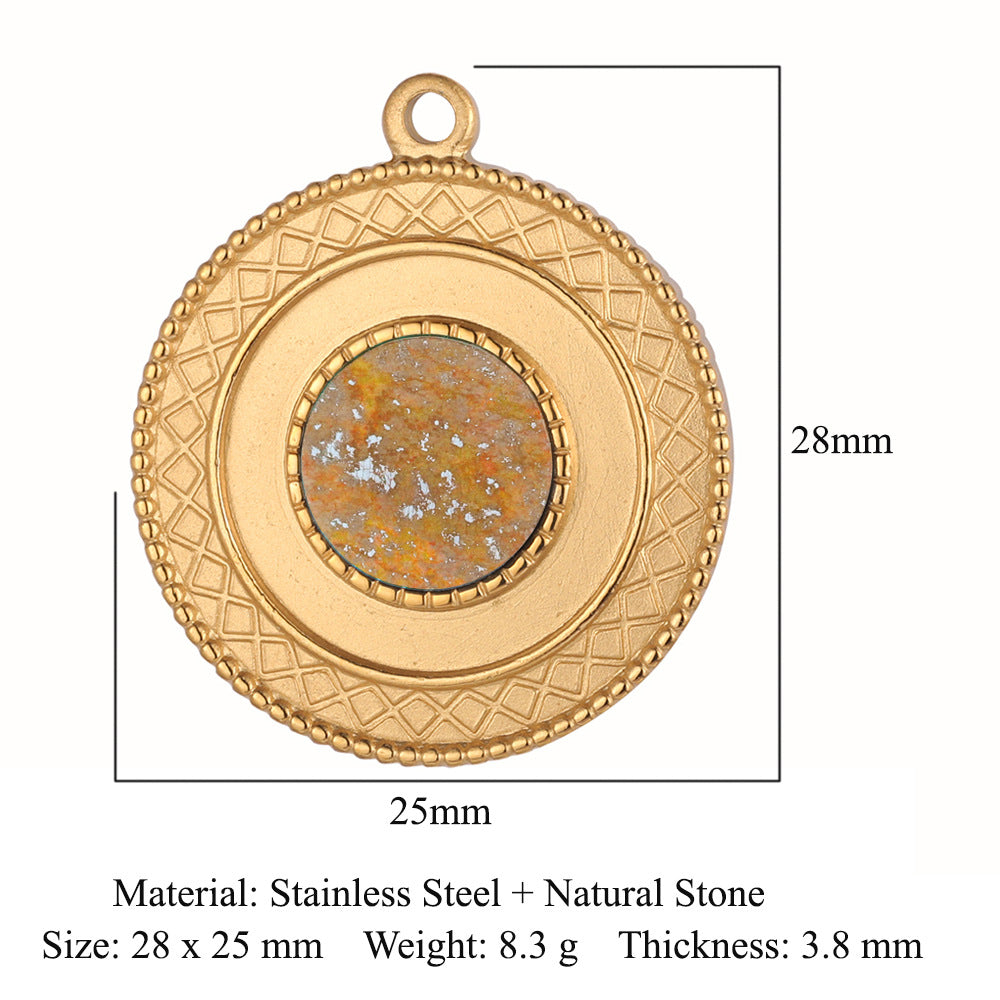 Natural stone titanium steel pendant fan DIY