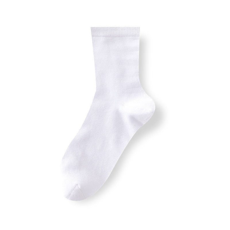 Pure White Anti-Odor Thermal Casual Mid-Calf Socks