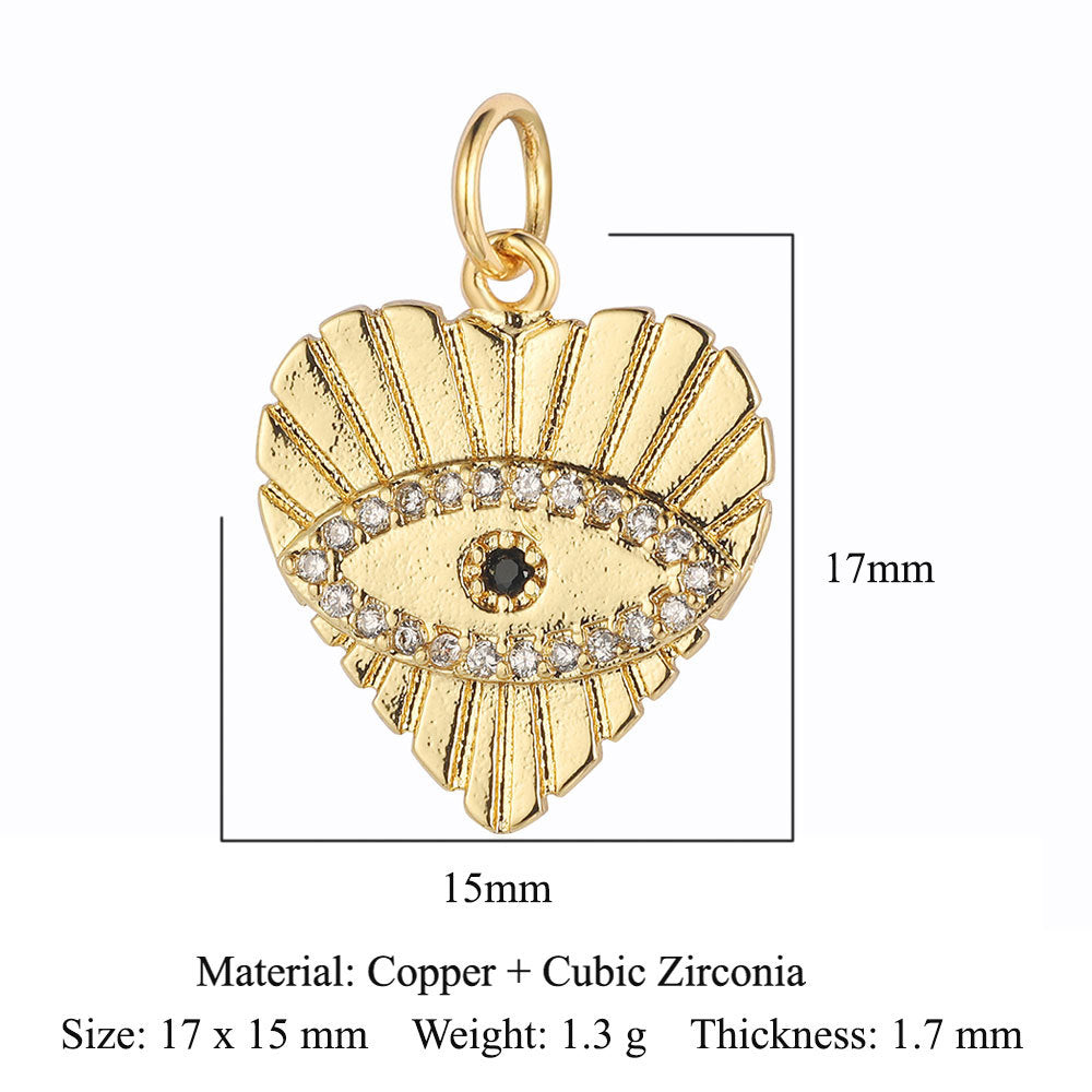 Copper zircon love pendant.