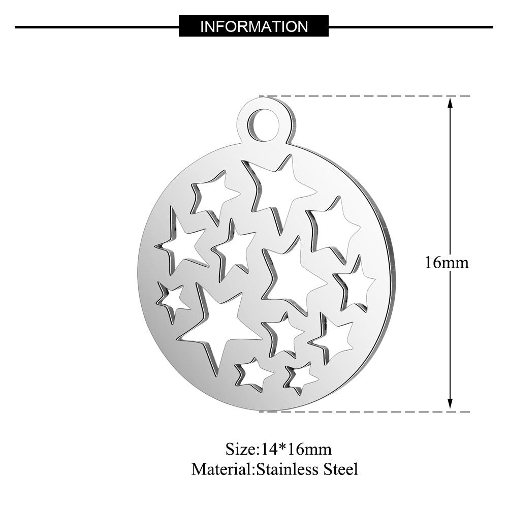 10 pcs/heart-packed sun yoga star moon pendant