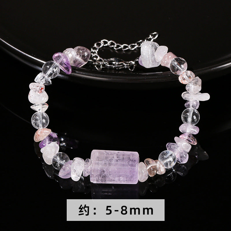 Natural Super Seven Crystal Gravel Bracelet