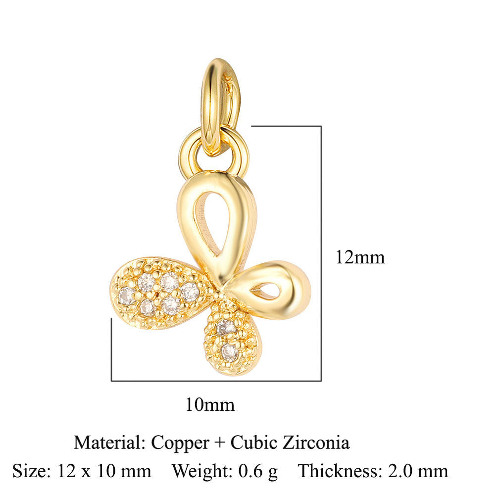 Copper zircon pendant, round ball beetle DIY.