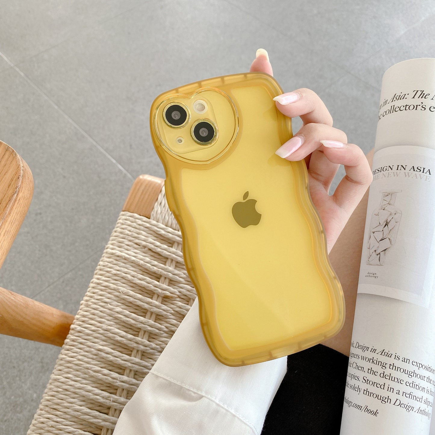 Funda de TPU transparente con diseño de ondas de corazón para iPhone 14 Pro, 8P, XS Max