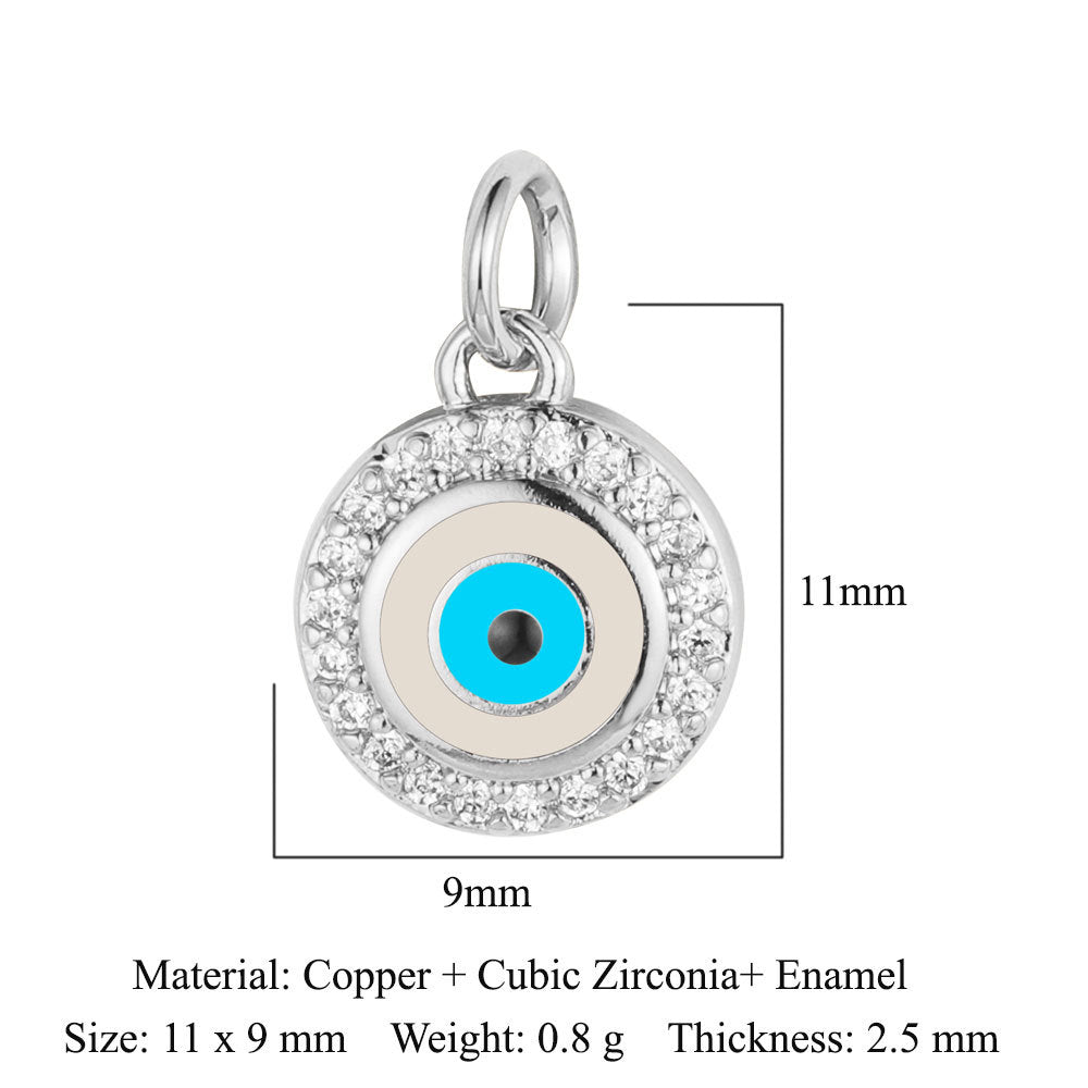 Pearl Peach Heart Devil's Eye Copper Zircon Pendant