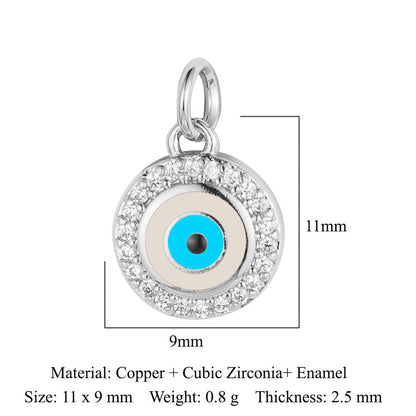 Pearl Peach Heart Devil's Eye Copper Zircon Pendant