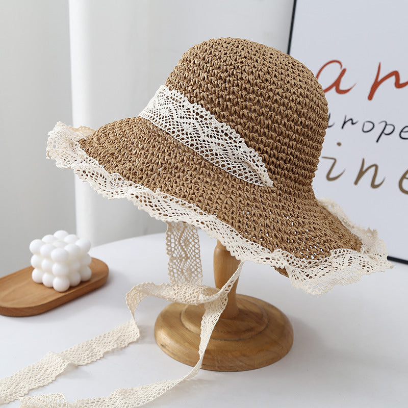 Trend Vacation Wide Brim Hat Women's Korean Summer Lace