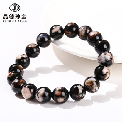 7A Black Cherry Blossom Agate Bead Bracelet