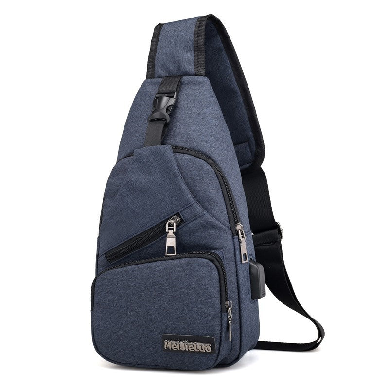 Men's Oblique Span Bag Canvas Shoulder Bag