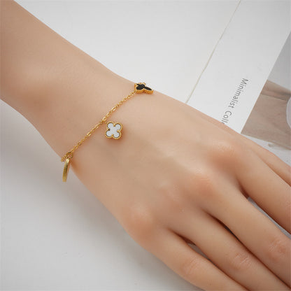 Butterfly love four-leaf clover bracelet