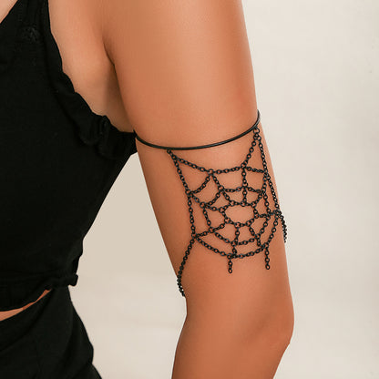 Gothic chain spider web arm bracelet