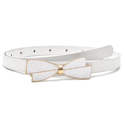 Bow plate buckle sweet thin belt