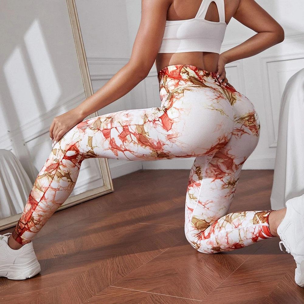 Trending Cross-Border Euro Tie-Dye High-Stretch Yoga Pants