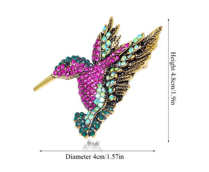 New Diamond Hummingbird Brooch