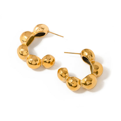 Five hemisphere C-shaped earrings