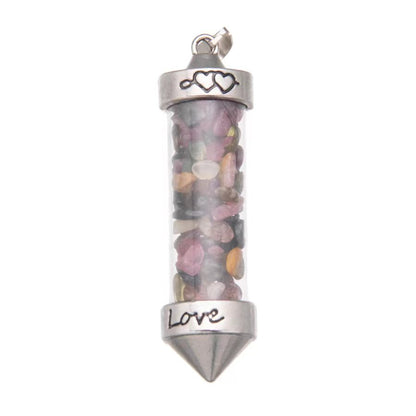 Crystal gravel wishing bottle colorful crystal pendant