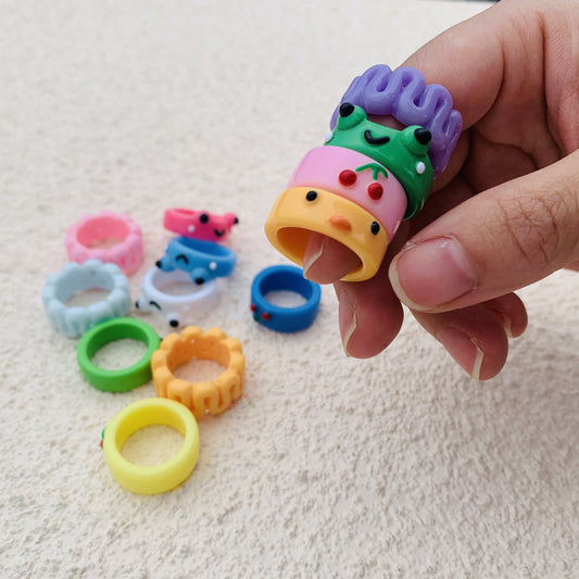 Macaron flower ring