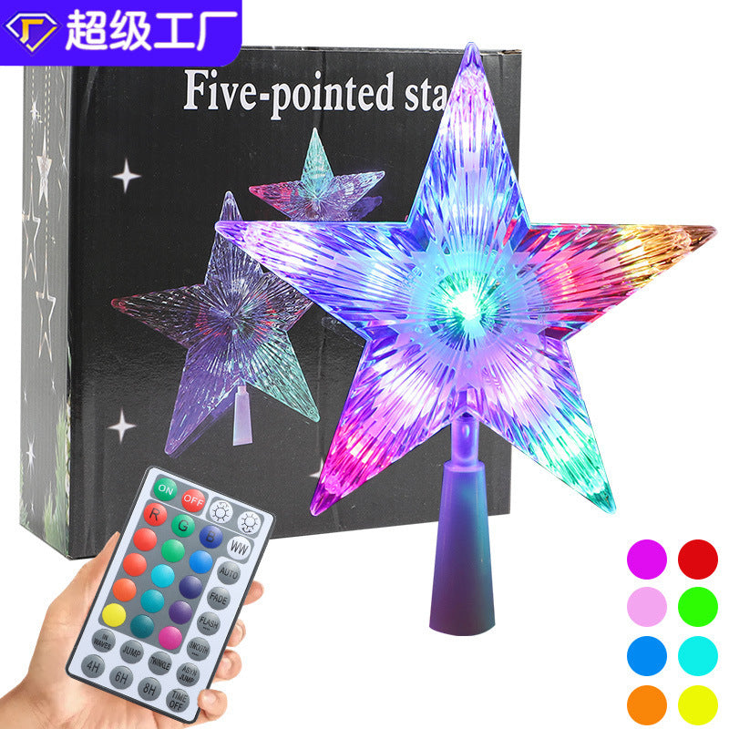 Christmas five-pointed star window display tree top star