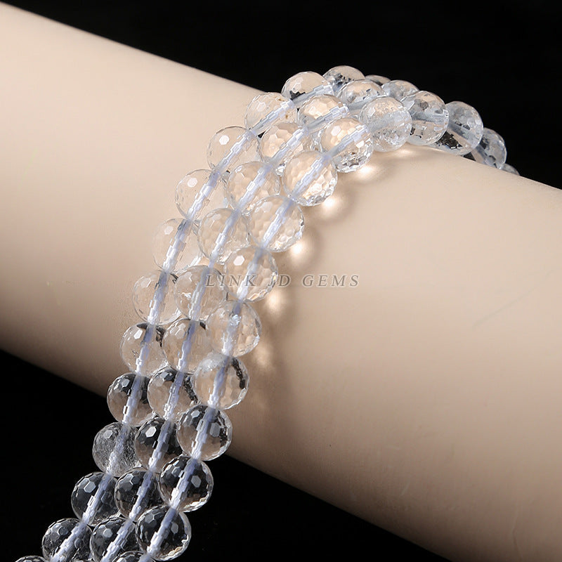 Natural Cut White Crystal Loose Bead Bracelet