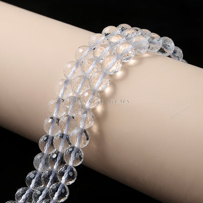 Natural Cut White Crystal Loose Bead Bracelet