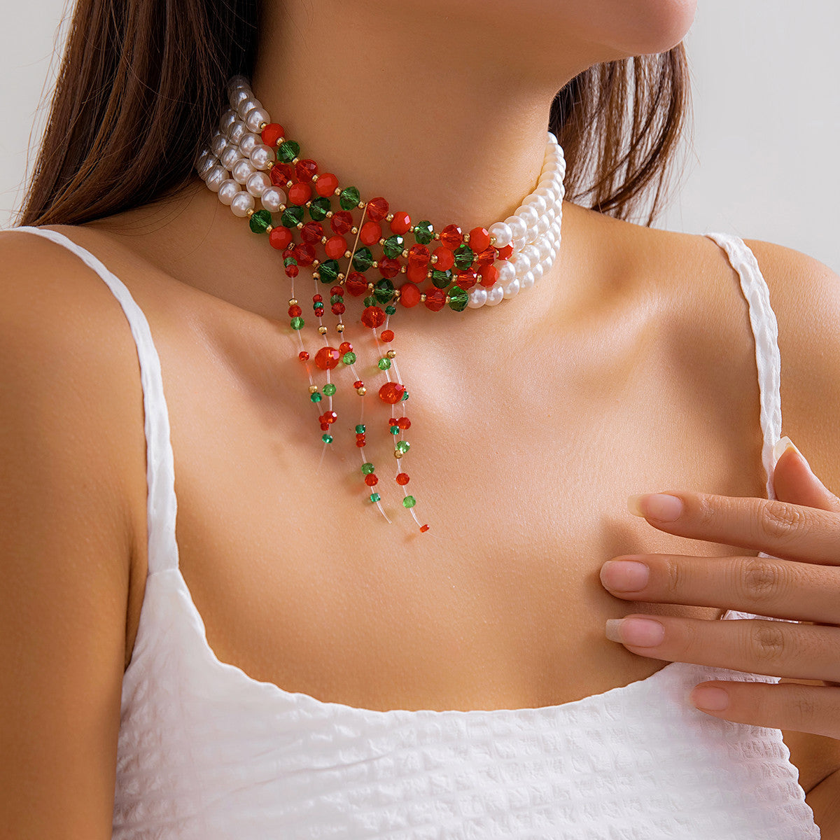 Halloween personality beaded choker