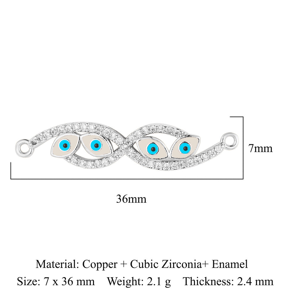 Dripping oil eyes copper zircon pendant eye mask DIY