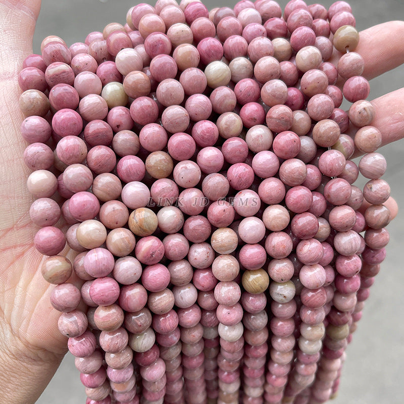 5A natural rosestone round beads mahogany grain stone loose beads