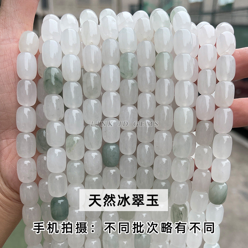 10 * 14 Natural Ice Jade Bucket Beads Loose Beads