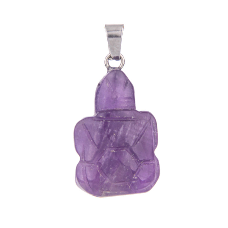 Crystal carved turtle pendant