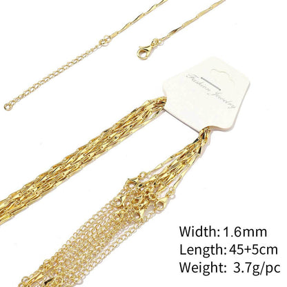 18K real gold color retention universal adjustable necklace