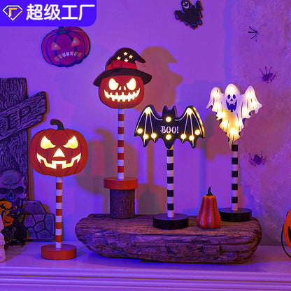 Halloween ghost festival wooden decoration arrangement night light