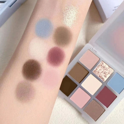 Low-Saturation Milk Blue 9-Color Eyeshadow Palette