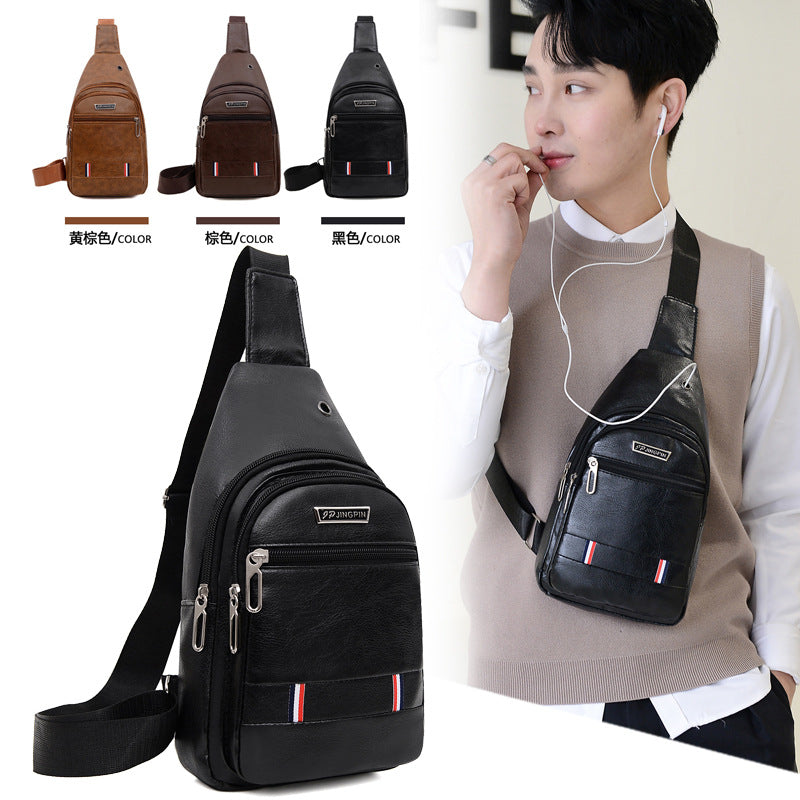 Crossbody bag outdoor pu breast bag