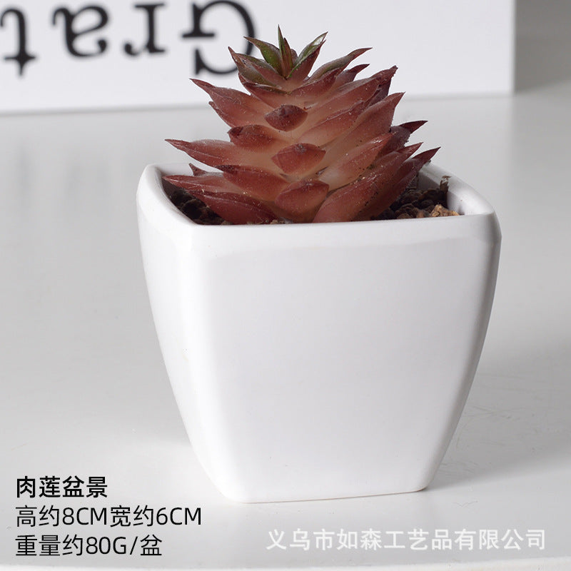 Simulation of succulent plastic bonsai artificial flowers combination