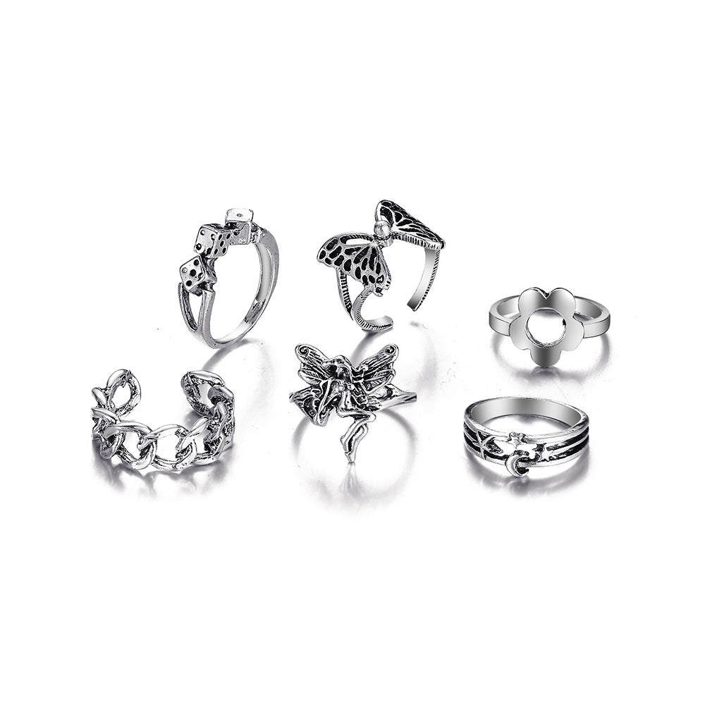 Butterfly Fairy Dice Ring Set 6-Piece Set