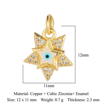 Star of David Copper Zirconia Pendant