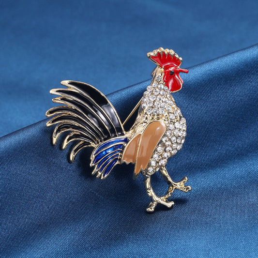 Personalized Painted Cock Brooch