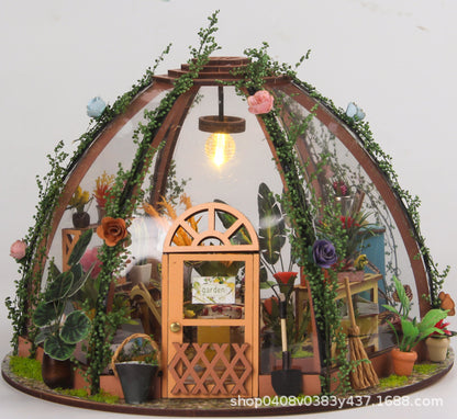 DIY Starry Flower House Model Toy with Lights