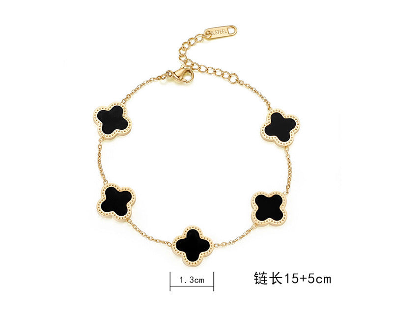 Gold Titanium Clover Bracelet - American Style